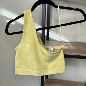 Zara One Shoulder Cropped Tank M/L